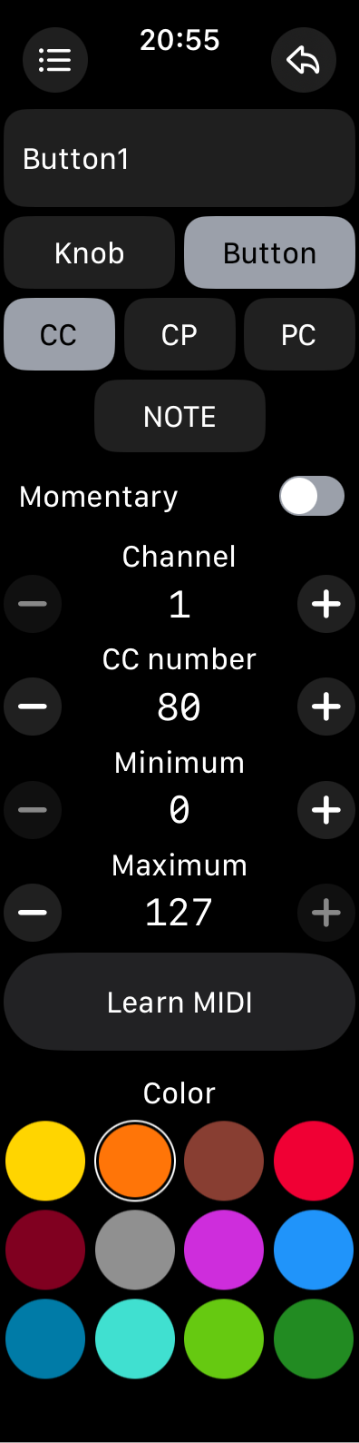 Knob CC Configuration