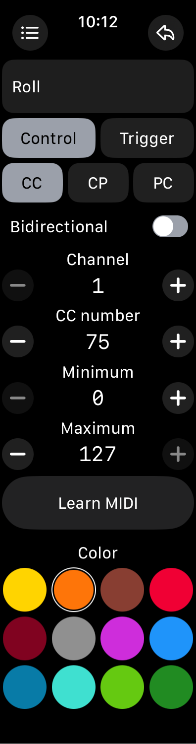 Control CC Configuration