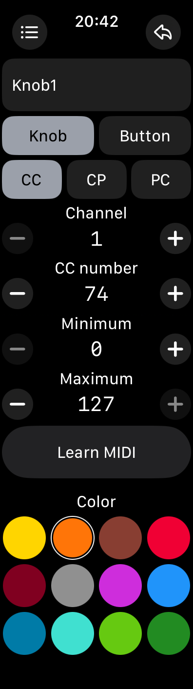 Knob CC Configuration