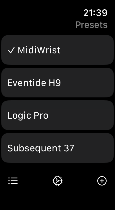 Preset List